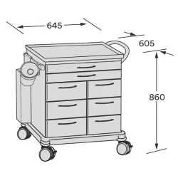 Anesthesietrolley model 260.0390.0 Anesthesietrolley (model 260.0390.0)